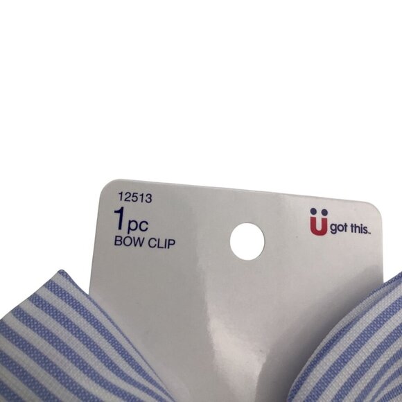 Scunci Hair Accessories 1 pc Bow Clip Blue Striped 12513 Women & Girls Large - Picture 4 of 5